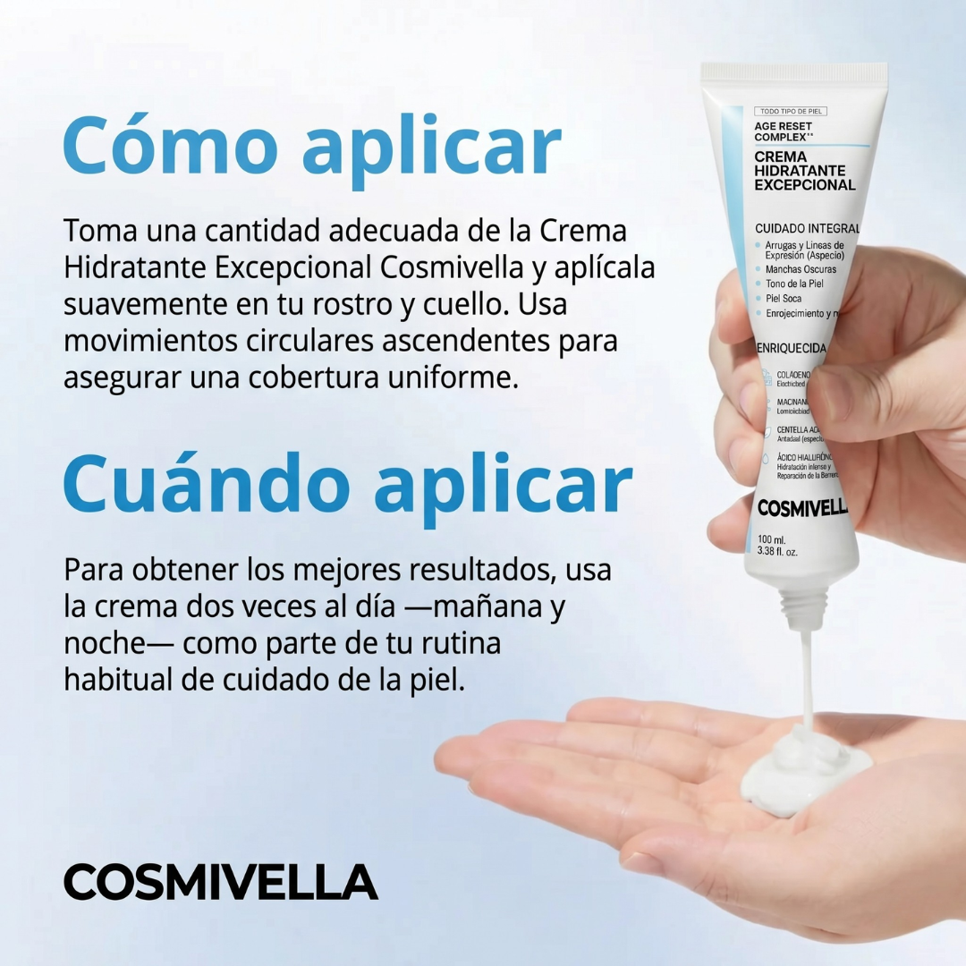 Cosmivella - Crema Facial Coreana Hidratante y Regeneradora - Efecto Reafirmante con Baba de Caracol y Colágeno