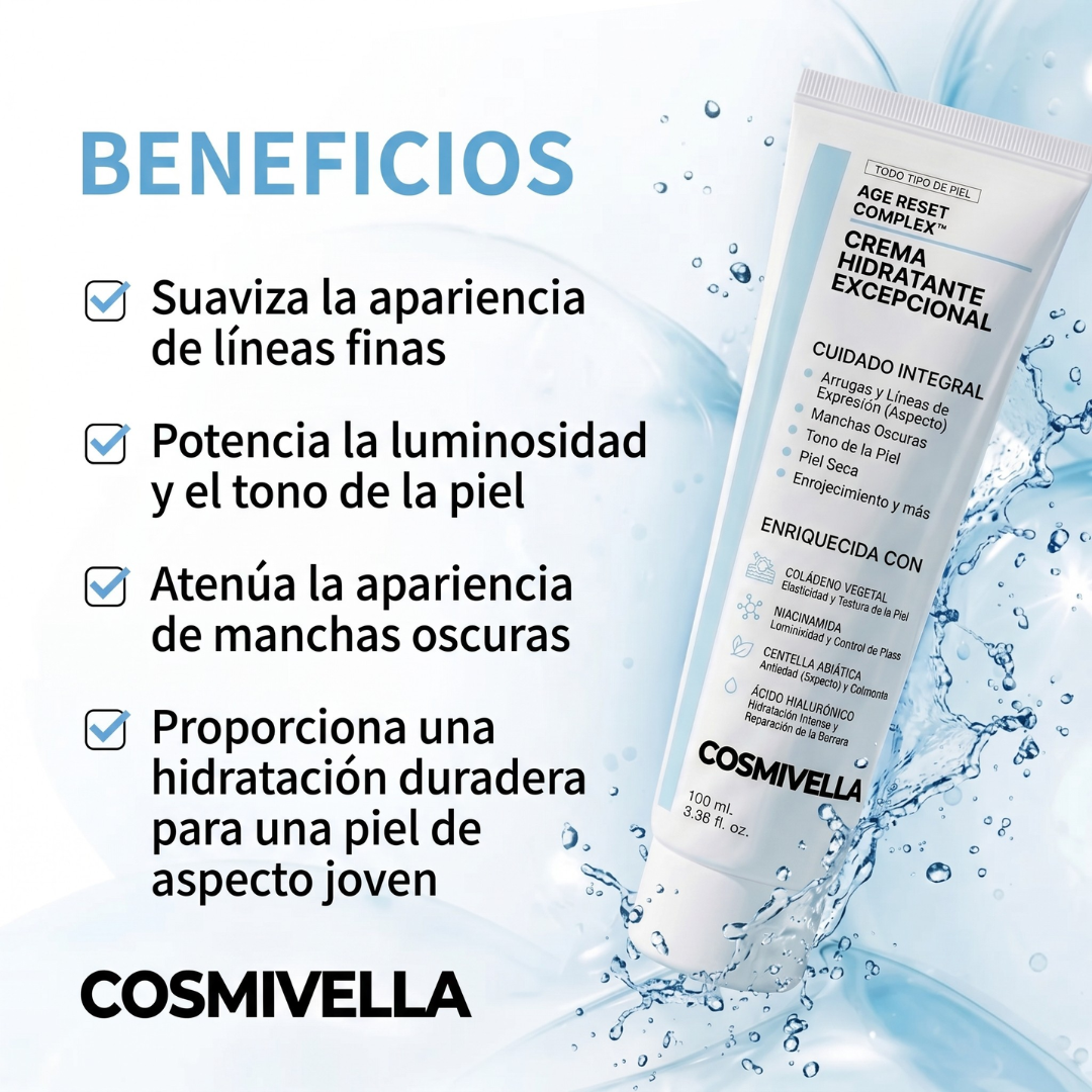 Cosmivella - Crema Facial Coreana Hidratante y Regeneradora - Efecto Reafirmante con Baba de Caracol y Colágeno