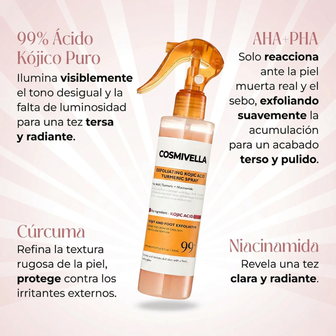 Cosmivella - Exfoliante Corporal Iluminador de Cúrcuma y Ácido Kójico - Piel Suave y Tono Uniforme - 200ml
