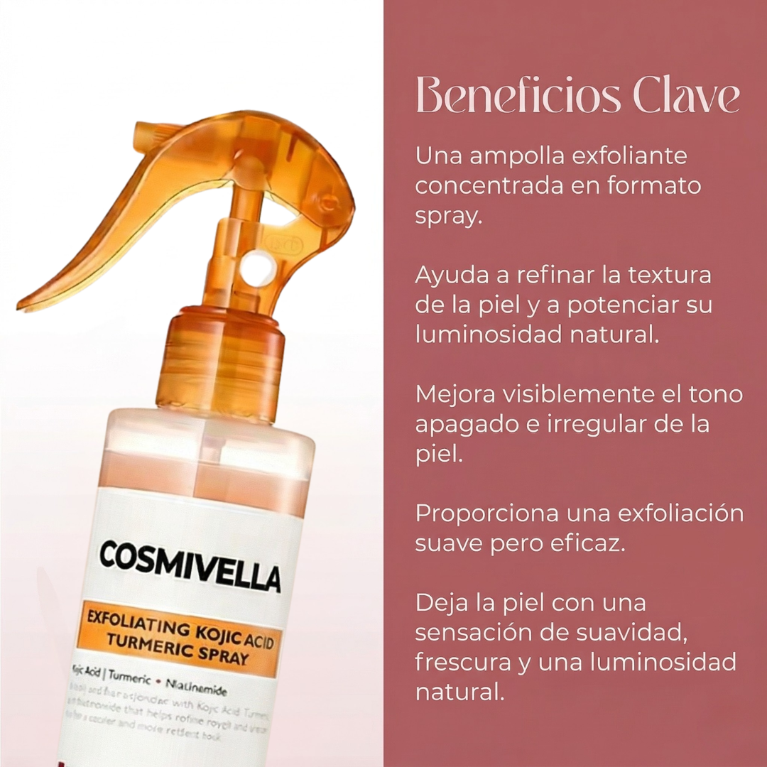 Cosmivella - Exfoliante Corporal Iluminador de Cúrcuma y Ácido Kójico - Piel Suave y Tono Uniforme - 200ml
