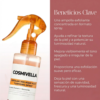 Cosmivella - Exfoliante Corporal Iluminador de Cúrcuma y Ácido Kójico - Piel Suave y Tono Uniforme - 200ml