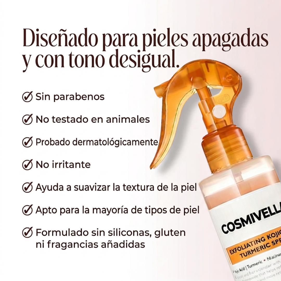 Cosmivella - Exfoliante Corporal Iluminador de Cúrcuma y Ácido Kójico - Piel Suave y Tono Uniforme - 200ml