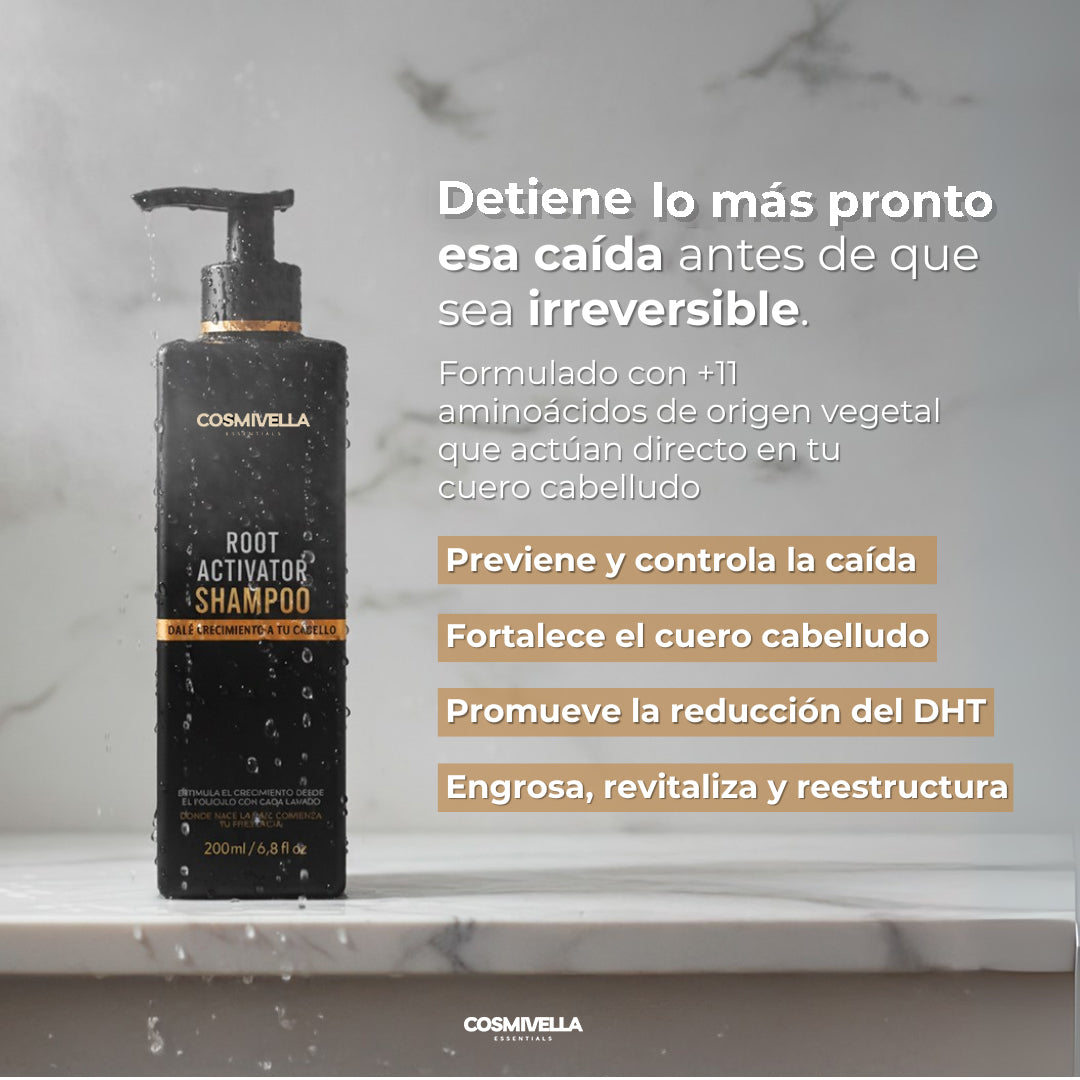 Champú activador de raíces para hombres con caída del cabello: aumento del crecimiento capilar con solo 4 lavados a la semana